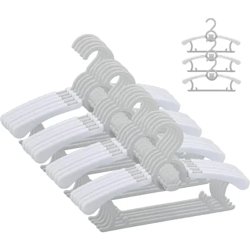 JSF Baby Hangers,20 Pack Baby Clothes Hangers for Closet Kids,Save Space Plastic Hangers Toddler Infant Nursery Child Small Children(Grey)