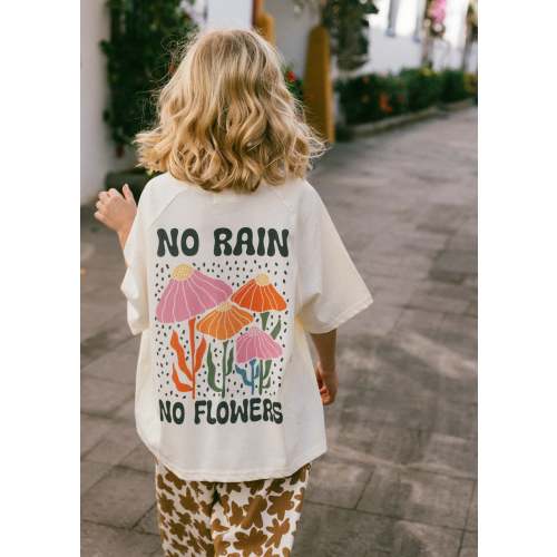 Pocket Graphic Tee- Flowers- Cream – Fostered Collection