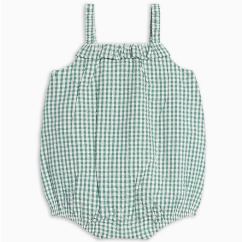 Rosalie Seersucker Ruffle Bubble Romper