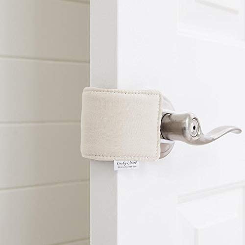 The Original Cushy Closer Door Cushion- Natural - Solid | No More Noisy Doors! | Door Latch Cover- Baby Safety for Quiet Doors-Child Proofing - NATURAL