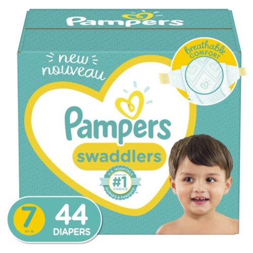 Pampers Swaddlers Diapers, Soft and Absorbent, Size 7, 44 ct