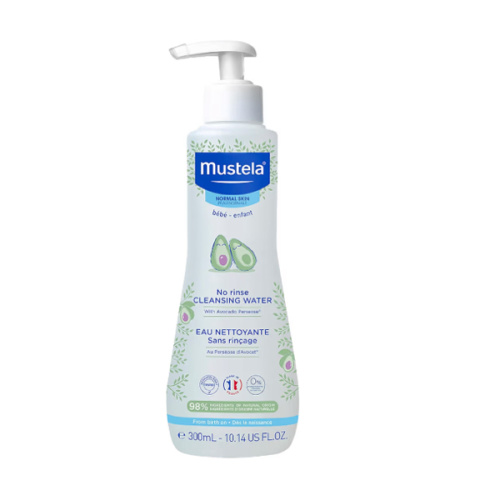 Mustela Baby Cleansing Water - No-Rinse Micellar Water - with Natural Avocado & Aloe Vera - for Baby's Face, Body & Diaper - 1 or 2-Pack - Various Sizes
