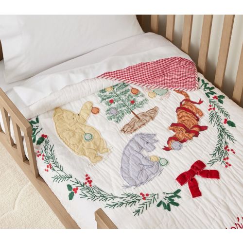 Disney's Winnie the Pooh Holiday Baby Quilt | Pottery Barn Kids