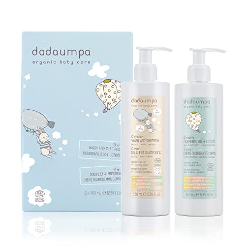 Organic Baby Bath & Care Kit 0 Months+ - Great Baby Gift Idea - Made in Italy with 100% Recycled Packaging (Contains Wash and Shampoo, Nourishing Body Lotion)