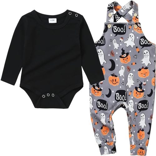 YUEMION Baby Boy Clothes Newborn Infant Boy Outfits 2Pcs Stripe Top Romper Pants Set 0-24 Months Overalls Toddler Boy Clothes