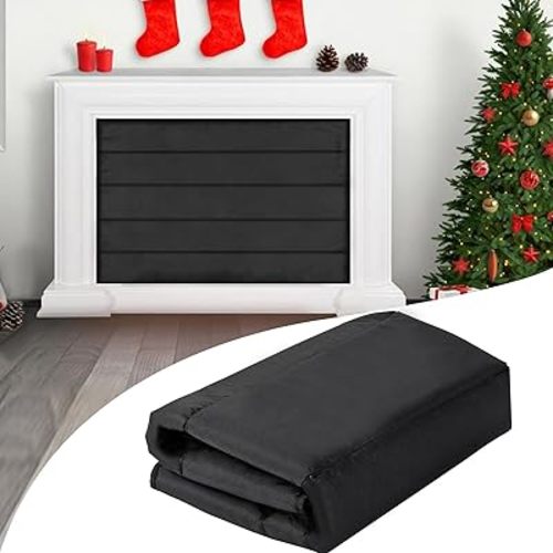 Magnetic Fireplace Blanket for Heat Loss Indoor Fireplace Covers Keep Drafts Out Stops Heat Loss Fireplace Draft Stopper with Built-in 12 Strong Magnet for Iron Fireplace Frame Fireplace Screen 39x28