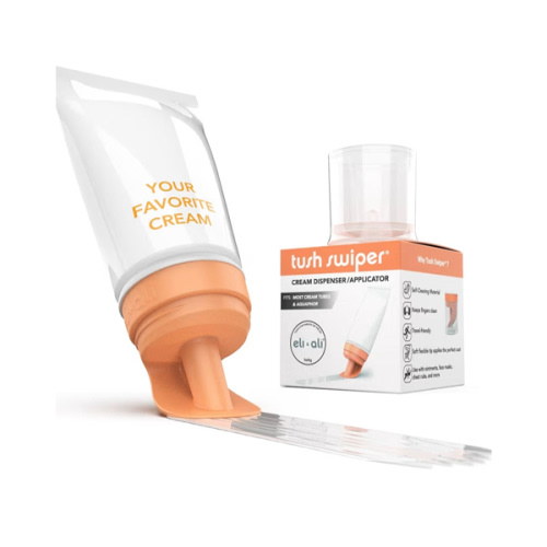 Eli & Ali Tush Swiper - Diaper Rash Cream & Butt Paste Applicator - Universal Fit for Most Diaper Creams | Mess-Free & Hygienic Alternative to Cream Spatula - Carry Less Baby Gear - Orange, 1 Pack