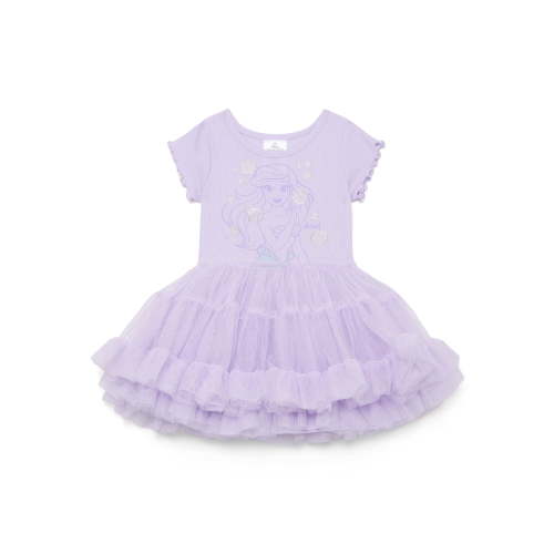 The Little Mermaid Ariel Toddler Girls Graphic Tutu Dress with Short Sleeves, Sizes 12M-5T