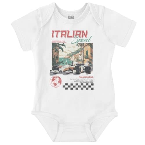 Brisco Brands Grand Prix Italian Speed Racing Car Baby Bodysuit Jumper Boys