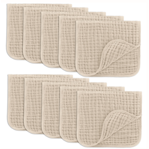 Muslin Burp Cloths in Sand – Comfy Cubs 10pk