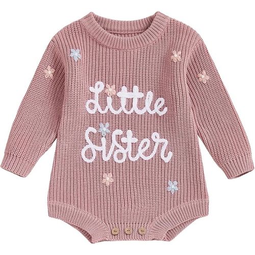 FYBITBO Baby Girl Boy Sweater Knit Oversized Pullover Sweatshirt Romper Onesie Warm Fall Winter Clothes Outfit Newborn