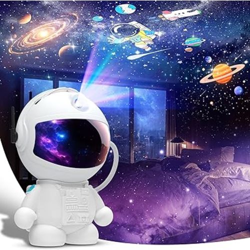Astronaut Planetarium Projector for Bedroom, 12 Image Discs, Galaxy Projector Star Night Light, Ceiling Mood Lighting, LED Space Galaxy Lamp, Kids Adults Room Decor