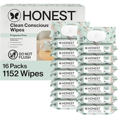 The Honest Company Baby Wipes, Geo Mood + Fragrance-Free, 1152 Count