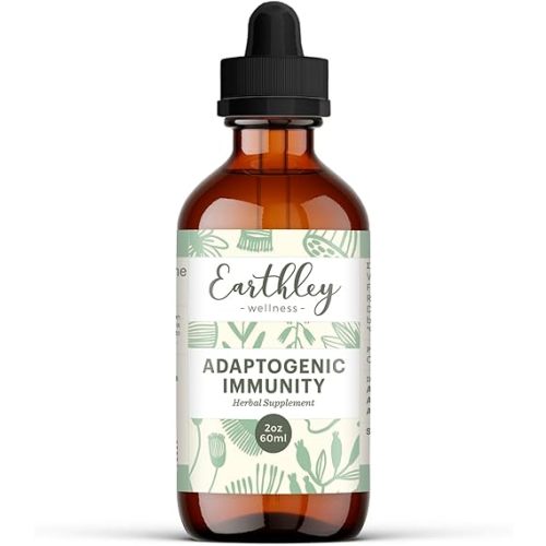 Earthley Wellness Adaptogenic Immunity, Support Immune Health All Year Round, Nutritional Support for A Healthy Body, Zero Added Flavors, Colors, Sugars, or Allergens (2oz)