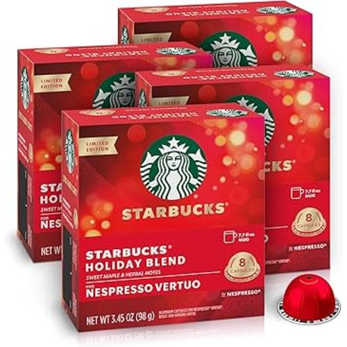 Starbucks by Nespresso Vertuo, Holiday Blend, 32-count Coffee Pods, Brews 7.8 oz.