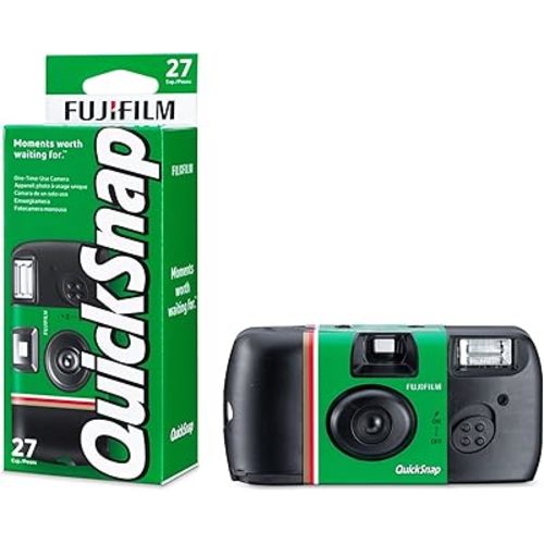 Fujifilm Quicksnap Flash One-Time-Use Disposable Camera (27 Exposures) Loaded with 135 (35mm) ISO 400 Colour Negative Film