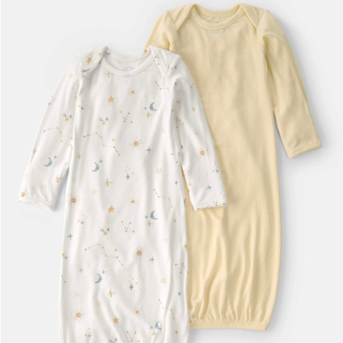 Baby 2-Pack Constellation PurelySoft Sleeper Gowns - Yellow/Cream | Carter's