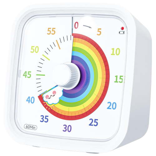 Visual Timer with Night Light for Kids and Adults, 60-Minute Countdown Time, Silent Classroom Timer, Timer with Pattern for Home, School, Kitchen, or Office (Green)