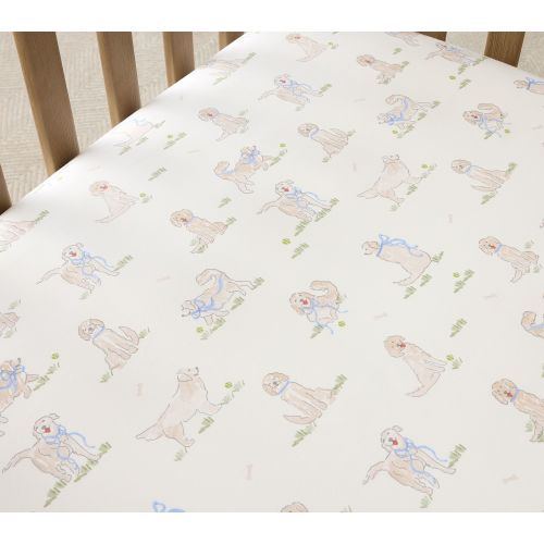 Pottery Barn Puppy Organic Crib Fitted Sheet (Set of 2)