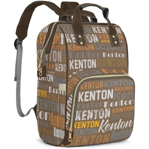 Custom Name Boy Baby Bags, Nylon Personalized Diaper Bag Backpack for Baby Boy Mom, Brown, Large Capacity, Waterproof, Multifunctional, Adjustable Shoulder Straps