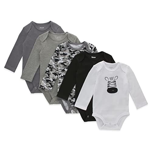 Hanes Baby and Toddler Ultimate Flexy Long Sleeve Bodysuit (5 Pack)