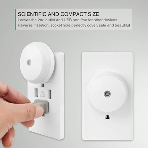 SerieCozy Red Night Light, Plug in Nightlight with Sensor, Diffused Light, Energy Efficient, Night Light Plug into Wall, for Bedroom, Bathroom, Kitchen, Hallway, Kids Room, Stairs, 2 Pack - 2 PACK