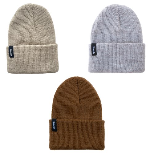 Moon, Oat & Copper Knit Cuff Beanie Bundle