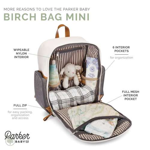 Lightweight Mini Diaper Backpack | Birch Bag Mini by Parker Baby Co.