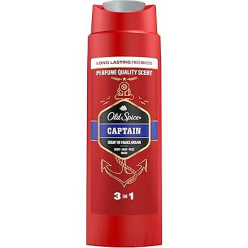 Old Spice Captain Body Hair and Face wash 400Ml 3 in 1