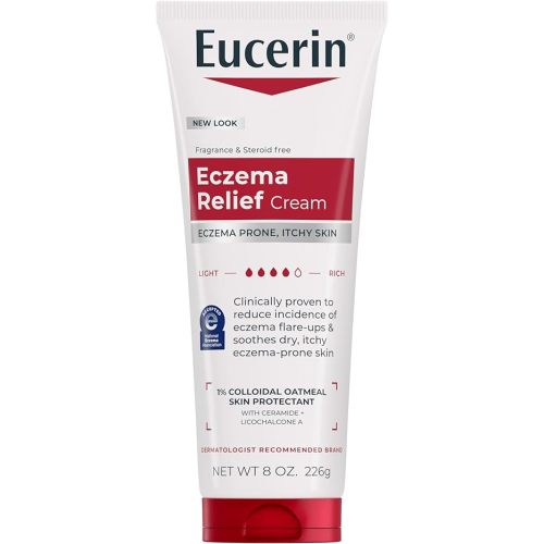 Eucerin Eczema Relief, Full Body Lotion, Moisturizing Eczema Cream with Colloidal Oatmeal (Skin Protectant) and Ceramide 3, 8 Oz Tube