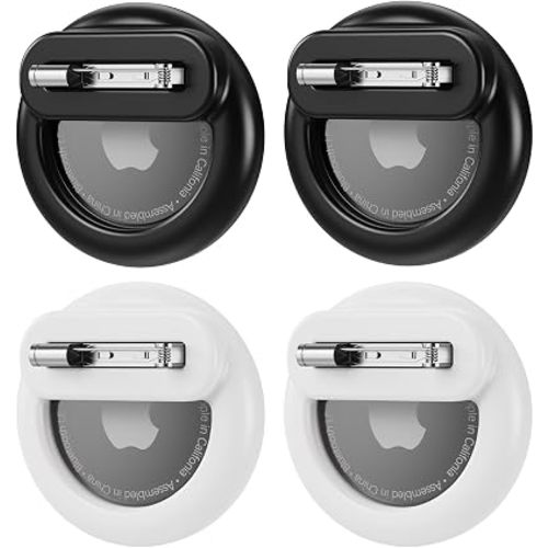 4 Pack Mini AirTag Holder for Kids, Black & White