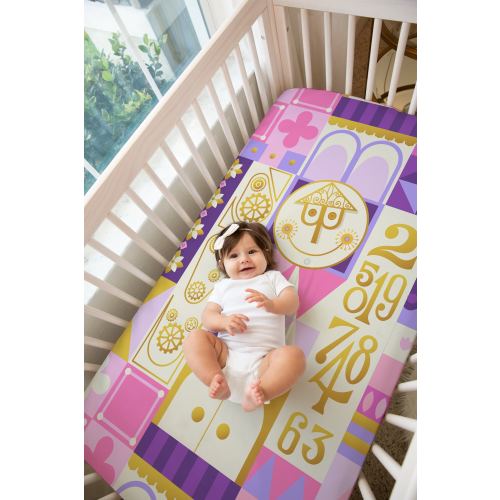 Pink It's a Small World Crib Sheet, Disneyland Baby Crib Sheet, Disneyland Nursery Bedding, Baby Shower Gift, Baby Girl Gift, Baby Boy Gift