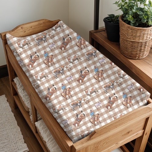 Cowboy Up 2in1 Bassinet and/or Change Table Cover Fitted Sheet