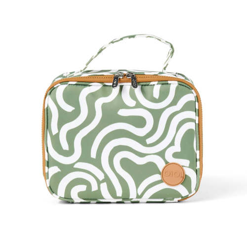 Mini Insulated Lunch Bag/Pumping Bag - Green Squiggle