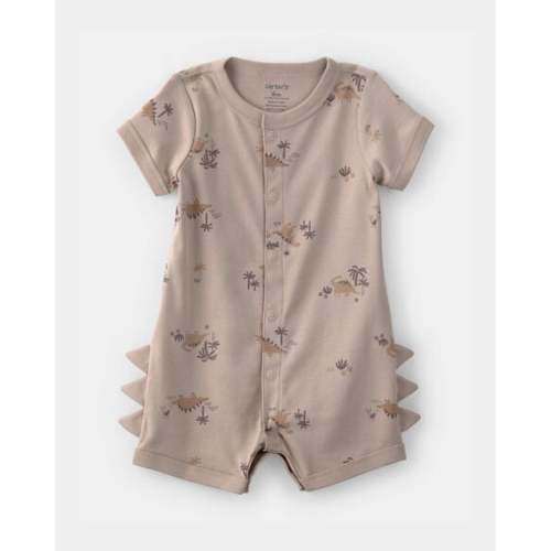 Baby Boy Dinosaur Short-Sleeve Romper - Brown | Carter's
