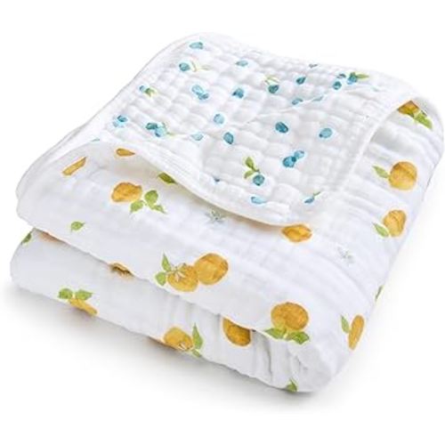 aden + anais Boutique 100% Cotton Muslin Dream Blanket, Perfect for Babies, Infants and Toddlers, Crib Blanket, Nursery Essential, Fresh Fruit