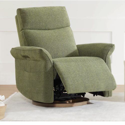 Vinca Power Swivel Nursery Glider Recliner with Power Lumbar & Headrest