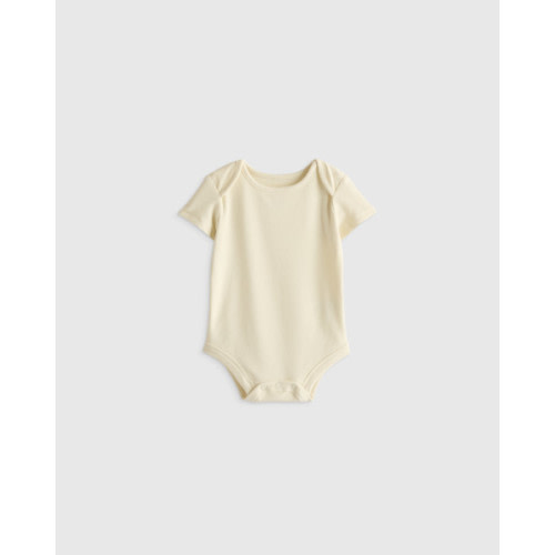 Softest Rib Short Sleeve Bodysuit in Peach Blush