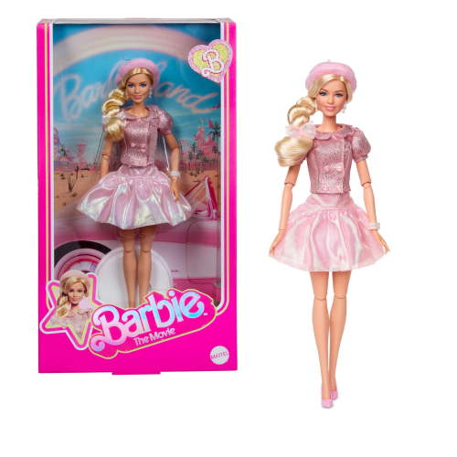 Barbie The Movie Doll, Margot Robbie as Barbie, Collectible Doll Wearing Pink Blouse & Skirt Set