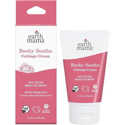 Earth Mama Booby Soothe Cabbage Cream - 2 oz - Breast Cream for Breastfeeding Discomfort and Weaning