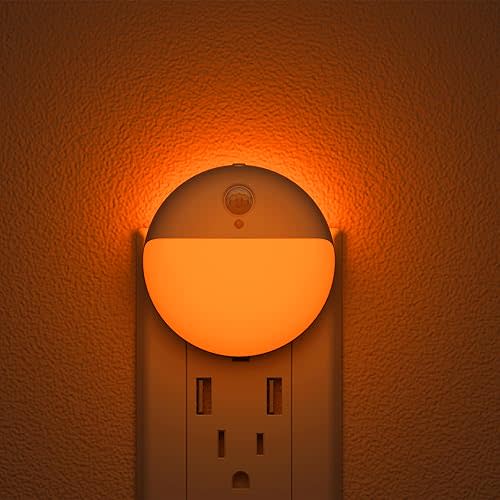 YUNLEX Amber Night Lights Plug into Wall, Motion Sensor Nightlight, 2 Pack