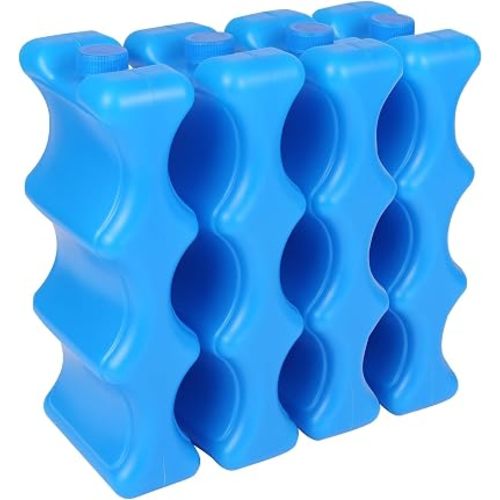 REDCAMP Bottle Ice Packs for Cooler, Resuable Rigid Insulated Contoured Freezer Pack for Breastmilk Beer Lunch, Long-Lasting Can Freezer Pack for Camping Beach, 4/8/12 Pack