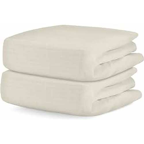 Newton Baby Organic Fitted Crib Sheets (2-Pack) - 100% Breathable and Ultra-Soft, 100% Organic Muslin Cotton, Oatmeal, Fits All Standard Cribs