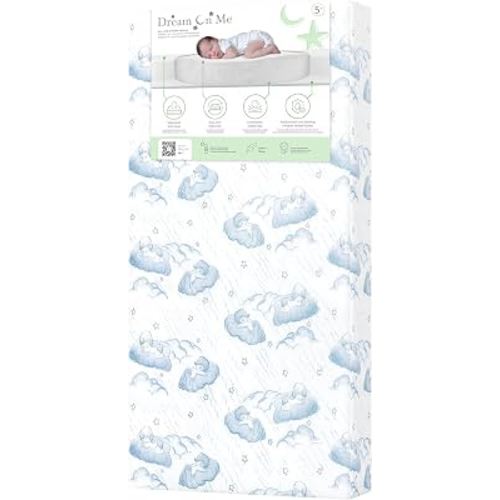 Dream On Me Cozy Cloud 2-in-1 Crib Mattress, Dual-Sided for Infants & Toddlers, Waterproof Cover, GREENGUARD Gold Certified, Fits Full Size Crib & Toddler Bed, 52” x 28” x 5”