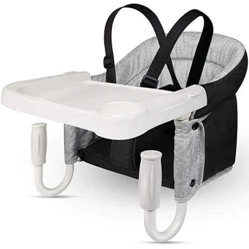 Fast Hook On Chair with Dining Tray, Fold-Flat Storage and Tight Fixing Clip Child Chair for Baby, Safe and High Load Design for Home and Travel