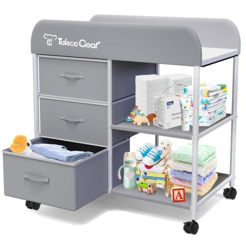 G TALECO GEAR Baby Changing Table, Portable Changing Table, Diaper Changing Station with Waterproof Pad, Changing Table Dresser with 3 Storage Baskets, Mobile Nursery Organizer for Newborn Essentials Infant - TikTok Shop