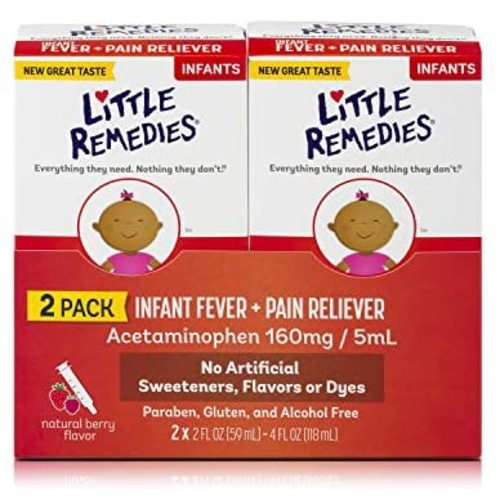 Little Remedies Infant Fever & Pain Reliever, Natural Berry Flavor, 2 fl oz, 2 Pack