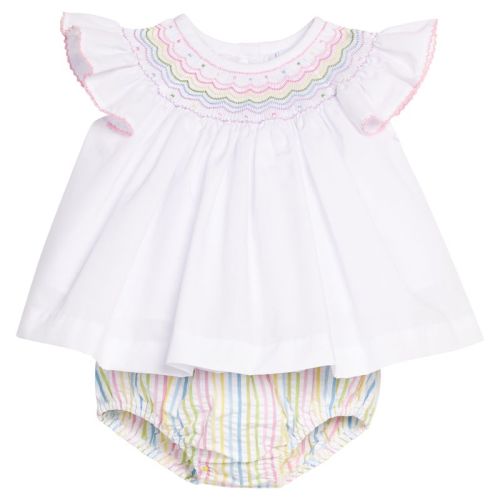 Smocked Bishop Diaper Set- Rainbow (3 mo)