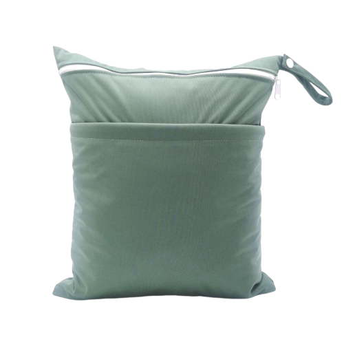 1 Pcs Cloth Diaper Wet Dry Bags Waterproof Reusable with Two Zippered Pockets Travel Beach Pool Daycare Soiled Baby Items Yoga Gym Bag for Swimsuits or Wet Clothes