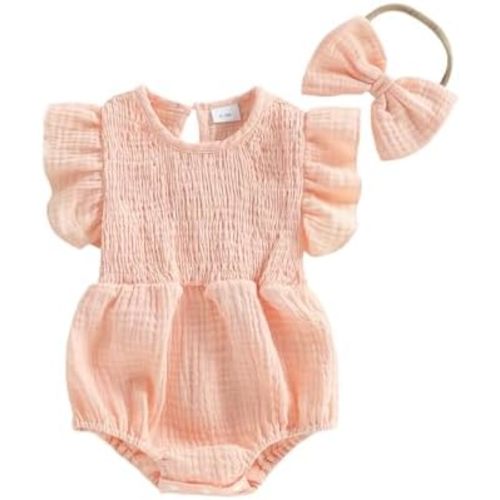 Baby Girl Summer Outfit Newborn Girl Bubble Romper Short Sleeve Jumpsuit Cute Infant spring Clothing